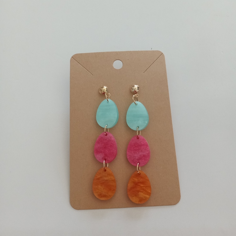 Colorful Dangle Earrings - Picture 2 of 4